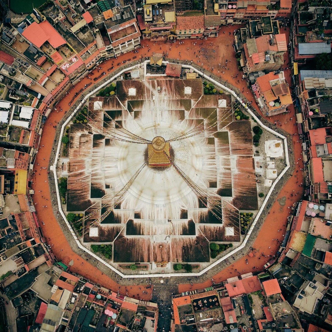 Boudhanath Stupa aerial view