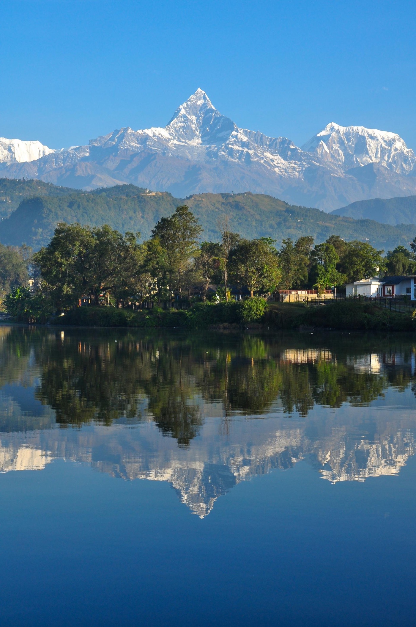 Phewa Lake and Machapuchare Mountain, Pokhara